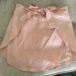 Linen peach mini skirt